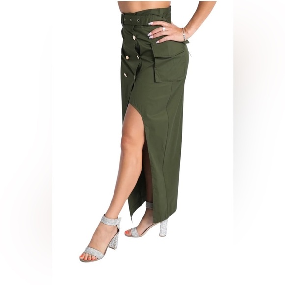Women Asymmetric Self Belted Pockets Detailed Maxi Skirt Formal Casual
New - Picture 3 of 6